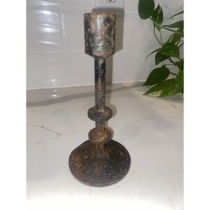 ustic Vintage Metal Candlestick Holder 7" Primitive Farmhouse Decor